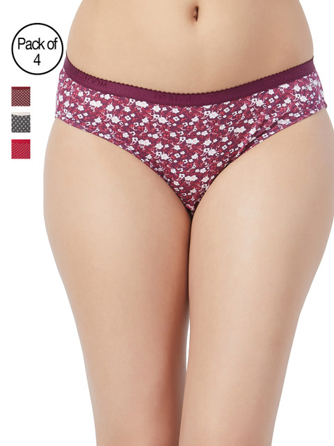 

Fruit of the loom Women Pack of 4 Printed Bikini Briefs FBKP02P-C1, Multi