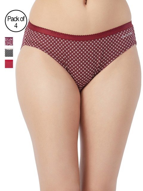 

Fruit of the loom Women Pack of 4 Printed Bikini Briefs FBKP02P-C1, Multi