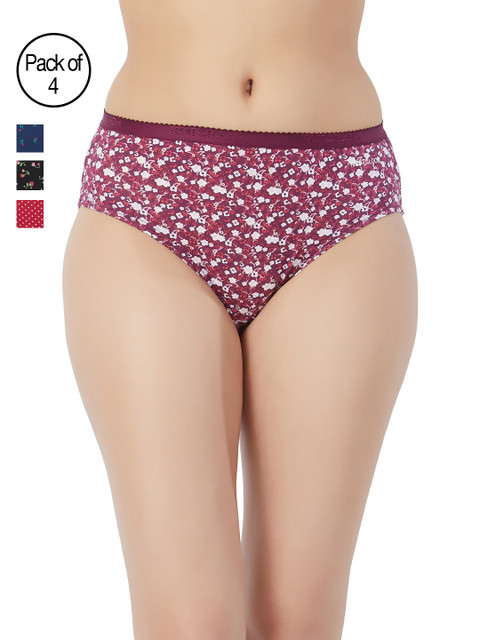 

Fruit of the loom Women Pack of 4 Printed Hipster Briefs FHPP02P-C1, Multi