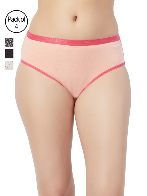 

Fruit of the loom Women Pack of 4 Multicoloured Printed Hipster Briefs FHP03, Multi
