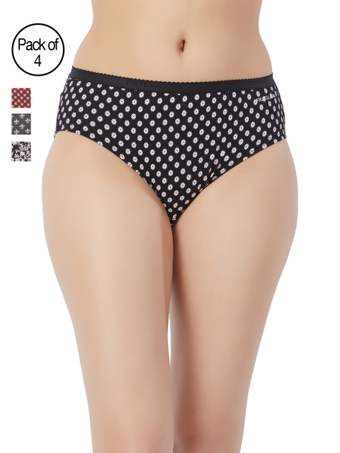 

Fruit of the loom Women Pack of 4 Printed Hipster Briefs FHPP02P-C2, Multi