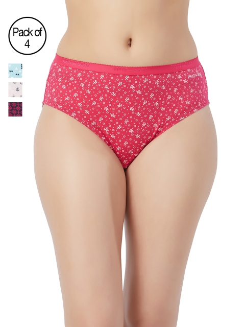 

Fruit of the loom Women Pack of 4 Multicoloured Printed Hipster Briefs FHPP02P-C3, Multi