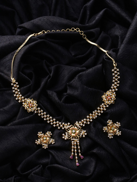 

Studio Voylla Women Gold-Plated Stone-Studded Jewellery Set
