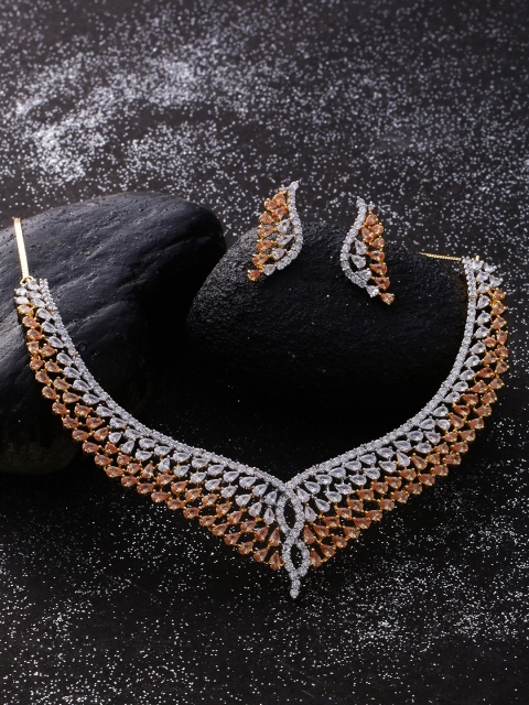 

Studio Voylla Women Handcrafted Gold-Plated Stone-Studded Jewellery Set