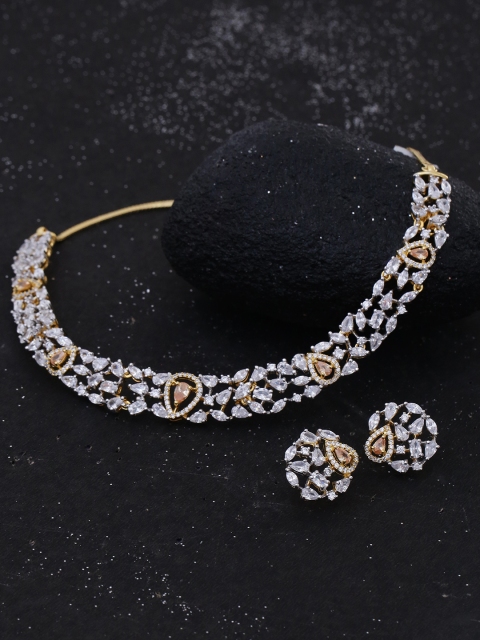 

Studio Voylla Women Handcrafted Gold-Plated Stone-Studded Jewellery Set