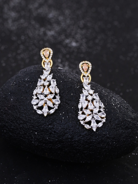 

Studio Voylla Gold-Plated Handcrafted Floral Drop Earrings