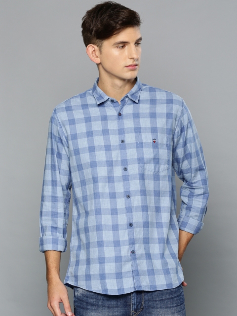 

Louis Philippe Sport Men Blue Slim Fit Checked Casual Shirt
