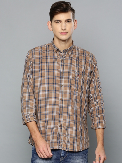 

Louis Philippe Sport Men Brown & Navy Blue Slim Fit Checked Casual Shirt