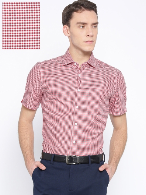 

Louis Philippe Men Red & White Classic Fit Checked Formal Shirt