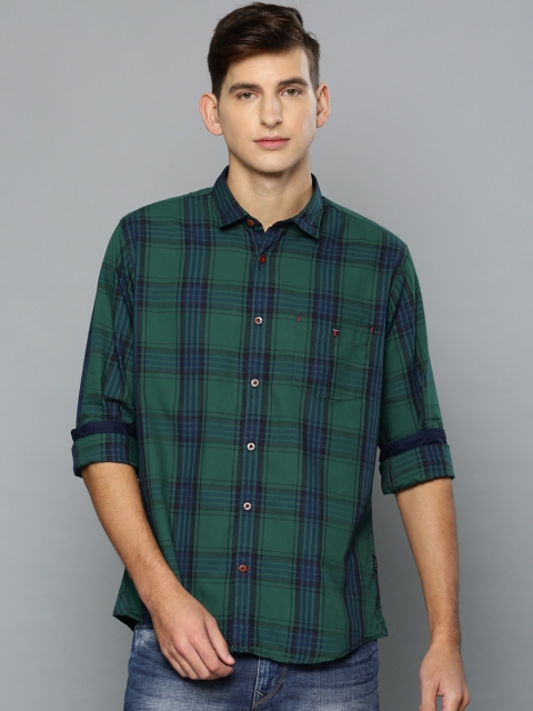 

Louis Philippe Sport Men Green Slim Fit Checked Casual Shirt