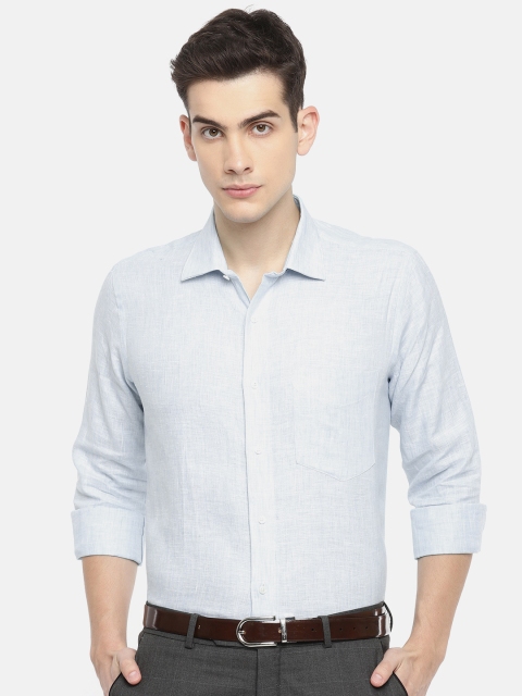 

Louis Philippe Men Blue Slim Fit Self Design Formal Shirt