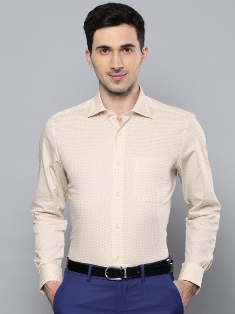 

Louis Philippe Men Cream-Coloured Classic Fit Printed Formal Shirt