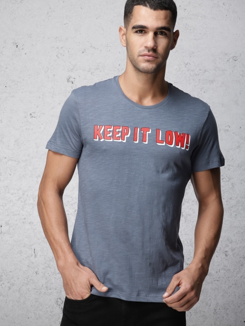

Ecko Unltd Men Blue Printed Round Neck T-shirt