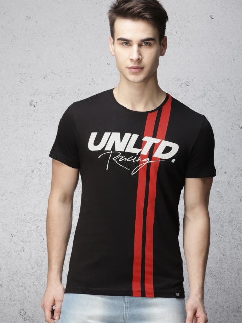 

Ecko Unltd Men Black Printed Round Neck T-shirt