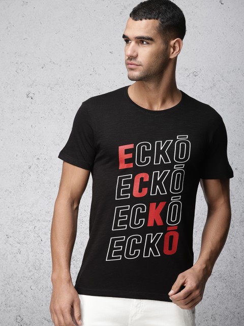 

Ecko Unltd Men Black Printed Round Neck T-shirt