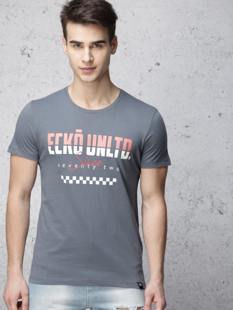 

Ecko Unltd Men Blue Printed Round Neck T-shirt