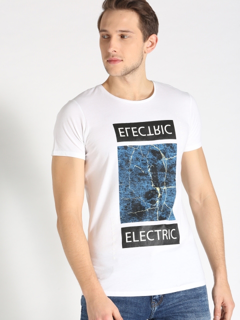 

s.Oliver Men White Printed Round Neck T-shirt