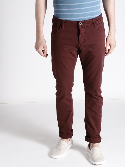 

s.Oliver Men Maroon Slim Fit Mid-Rise Clean Look Stretchable Jeans