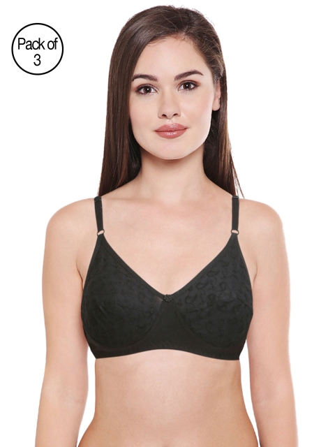 

Bodycare Women Pack of 3 Everyday Bras 1008B, Black