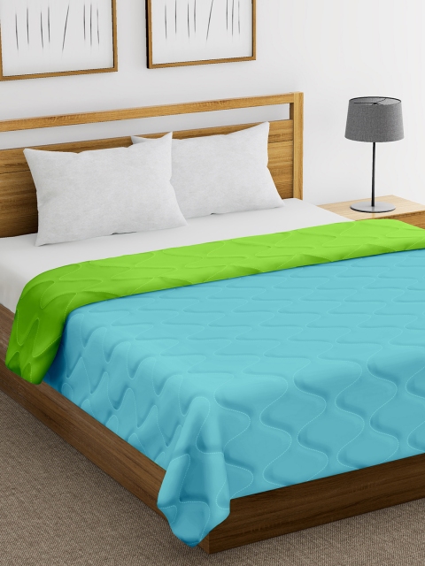 

Divine Casa Turquoise Blue & Green Striped Mild Winter 210 GSM Double Bed Comforter
