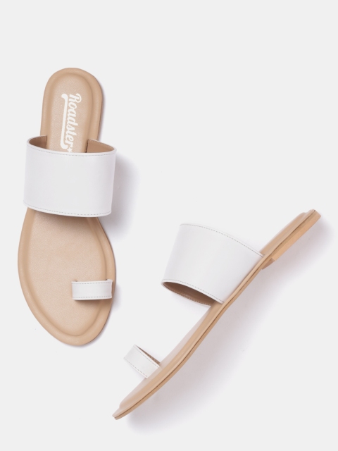 

Roadster Women Off-White Solid One Toe Flats