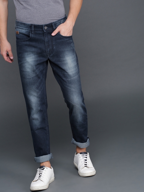 

WROGN Men Navy Blue Slim Fit Mid-Rise Clean Look Stretchable Jeans
