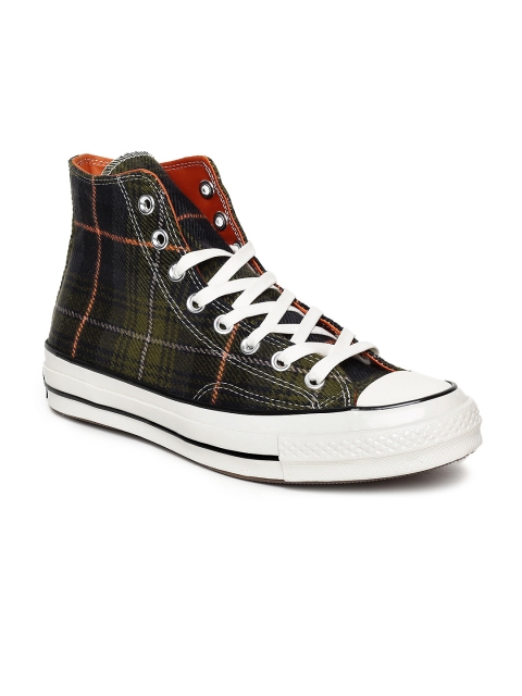 

Converse Unisex Olive Green Printed Mid-Top Sneakers