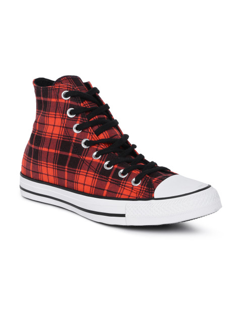 

Converse Unisex Red Printed Canvas Mid-Top Sneakers