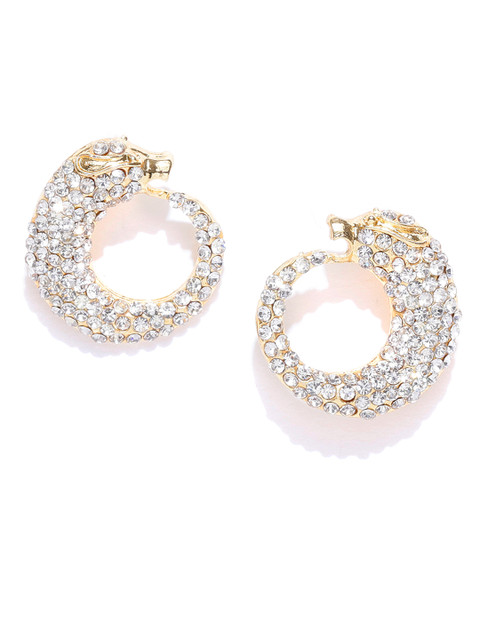 

Zaveri Pearls Gold-Plated Stone-Studded Circular Studs