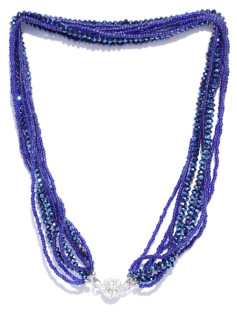 

Zaveri Pearls Navy Beaded Multistranded Necklace, Navy blue