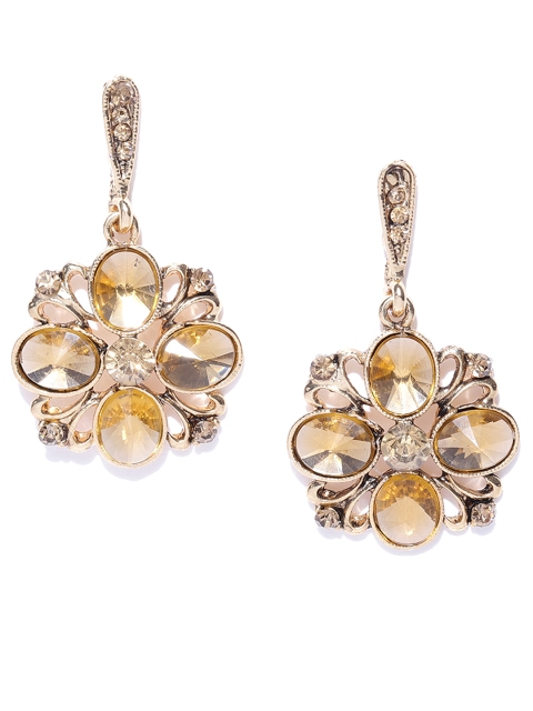 

Zaveri Pearls Gold-Plated Stone-Studded Contemporary Drop Earrings