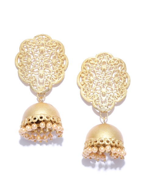 

Zaveri Pearls Gold-Plated Dome Shaped Jhumkas