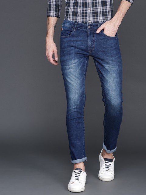 

WROGN Men Blue Slim Fit Mid-Rise Clean Look Stretchable Jeans