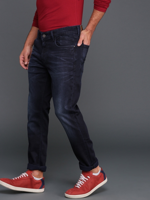 

WROGN Men Blue Slim Fit Mid-Rise Clean Look Stretchable Jeans