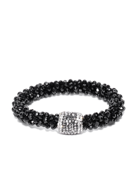 

Zaveri Pearls Black Beaded Elasticated Bracelet