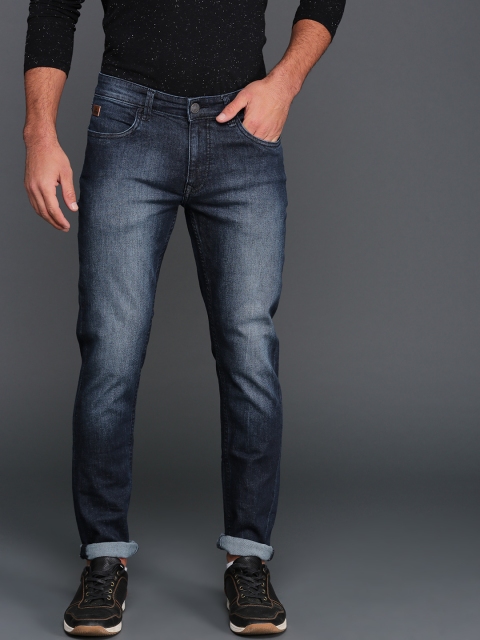 

WROGN Men Navy Blue Skinny Fit Mid-Rise Clean Look Stretchable Jeans