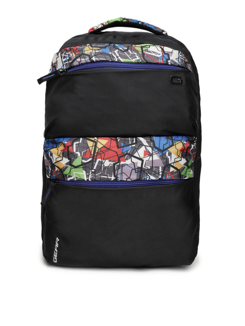 

Gear Unisex Black Graphic Printed Backpack