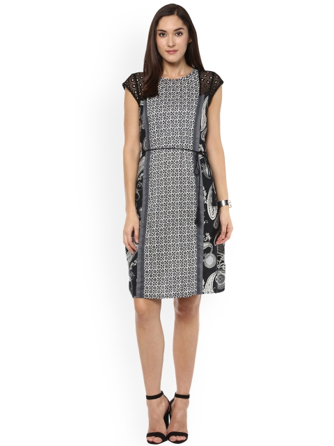 

Fusion Beats Women Black Printed A-Line Dress