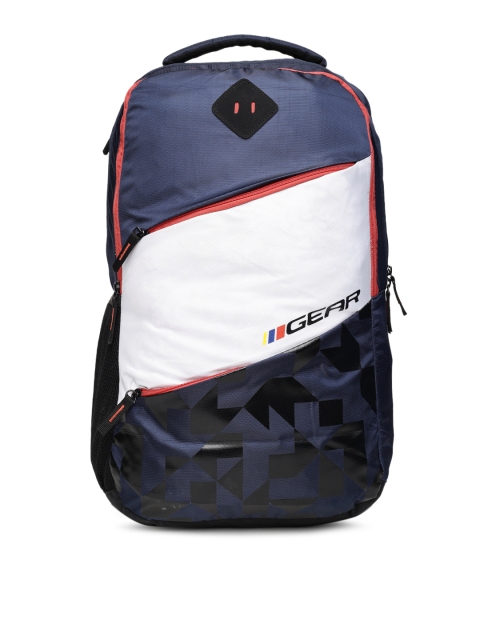 

Gear Unisex Blue & White Colourblocked Backpack