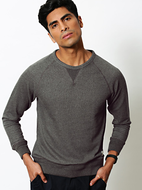 

Mr Bowerbird Men Charcoal Grey Solid Sweatshirt