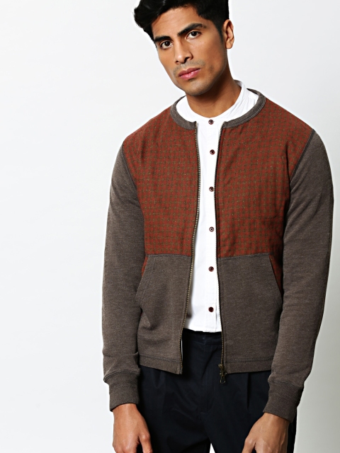 

Mr Bowerbird Men Rust & Brown Checked Sweatshirt