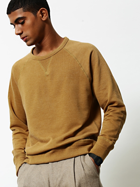 

Mr Bowerbird Men Khaki Solid Sweatshirt
