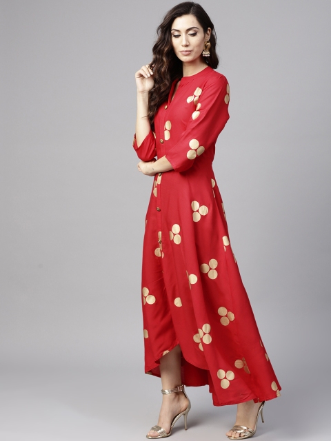 

ANAISA Women Red Printed Maxi Dress