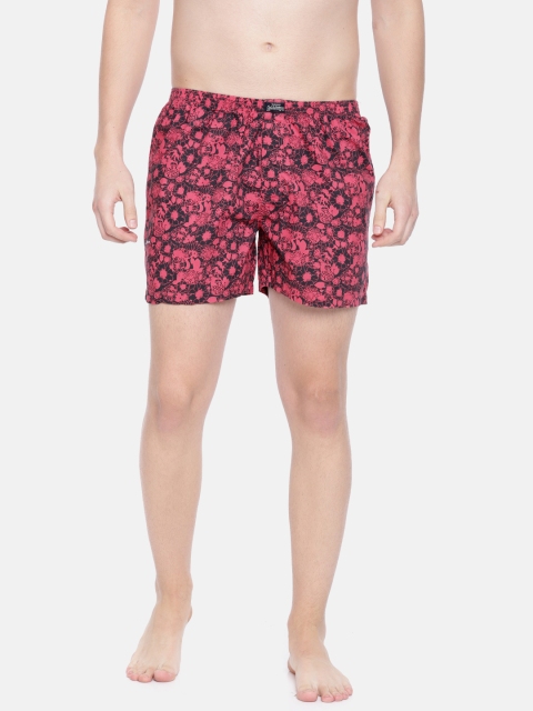

Mast & Harbour Men Pink & Black Printed Boxers 7998303