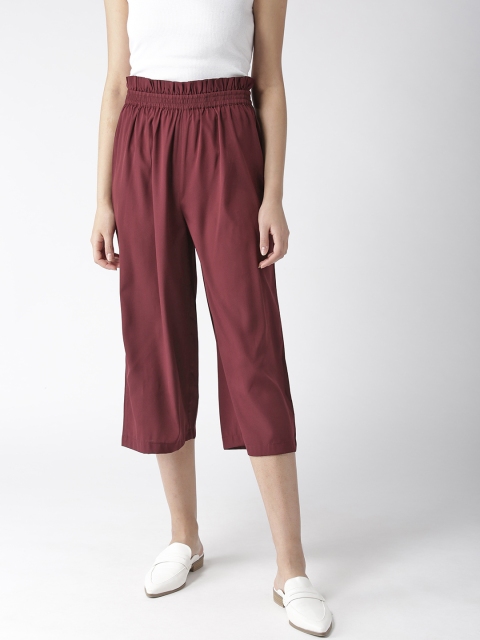 

MIWAY Women Maroon Regular Fit Solid Culottes