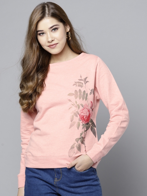 

RARE Women Peach-Coloured Printed Sweatshirt