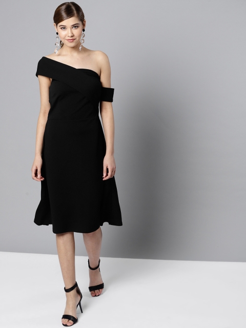 

RARE Women Black Solid A-Line Dress