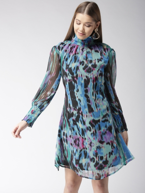 

MIWAY Women Blue Printed A-Line Dress