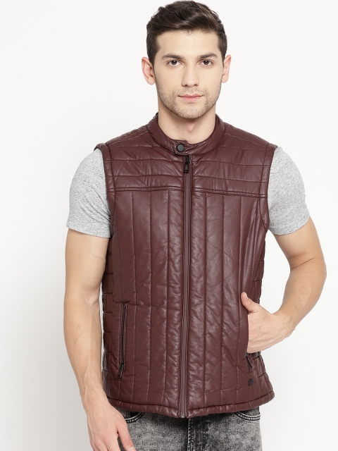 

Blackberrys Men Burgundy Solid Padded Jacket