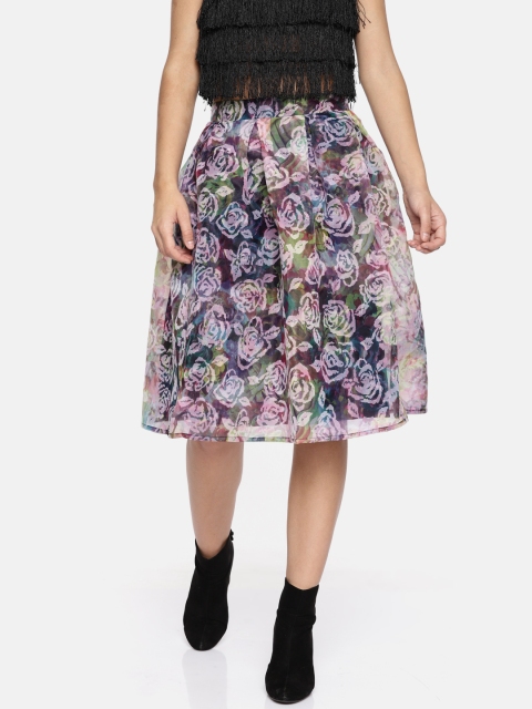 ROVING MODE Women Multi-Coloured Printed A-Line Skirt